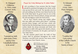 St John Fisher Prayer Card for Holy Bishops - Triptych
