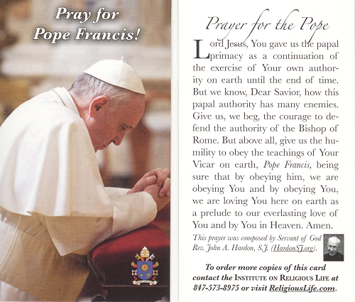 thumbnail image 2 of Pope Francis Prayer Card – Laminated Catholic Holy Card, Prayer For The Pope 2 of 6